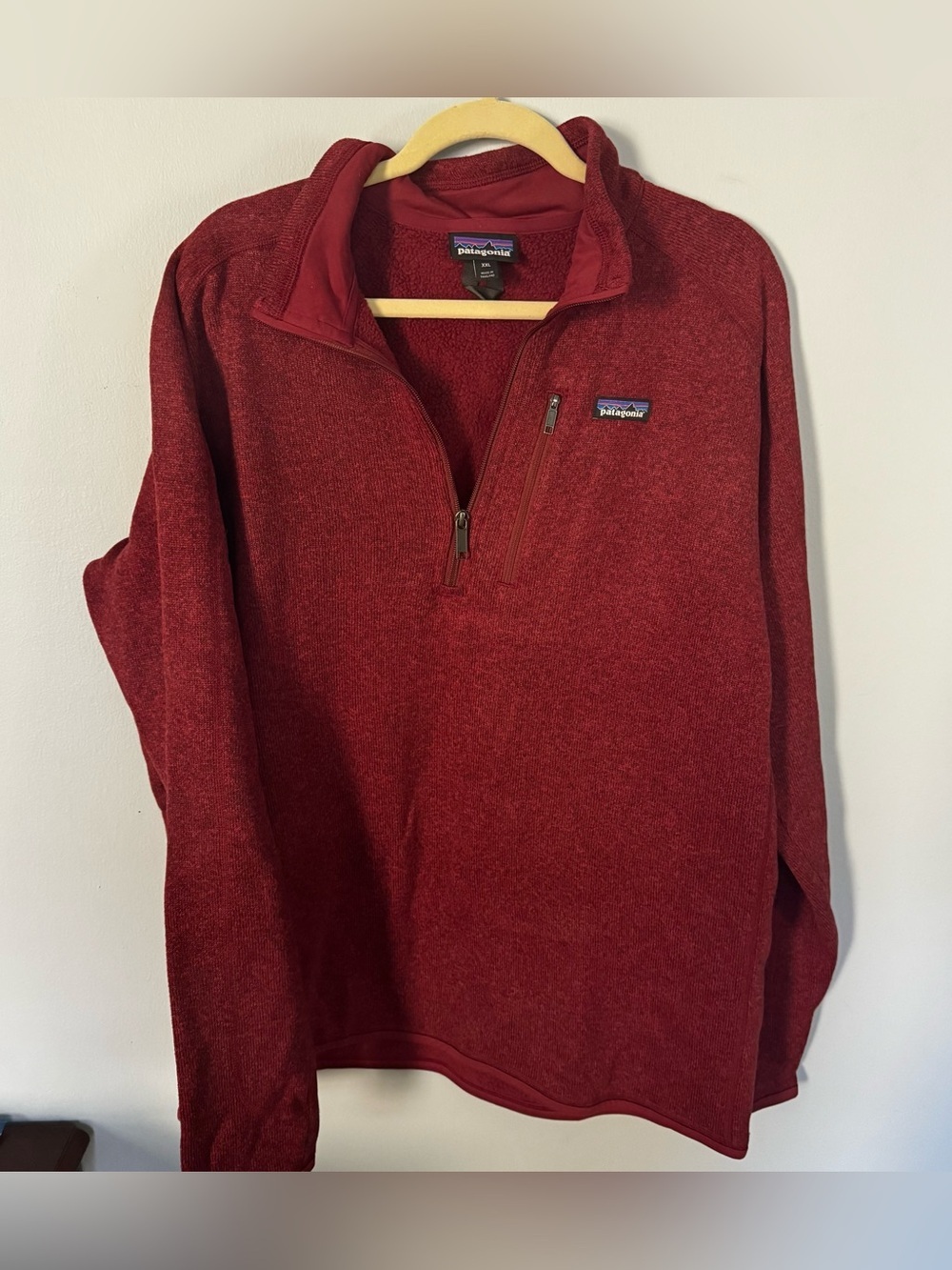 Patagonia Better Sweater Quarter Zip Pullover Red Fleece Jacket XXL